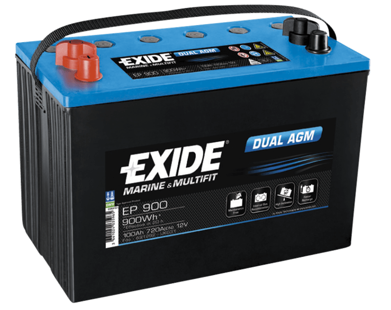 EP900 EXIDE DUAL AGM 100AH START OG FORBRUKSBATTERI