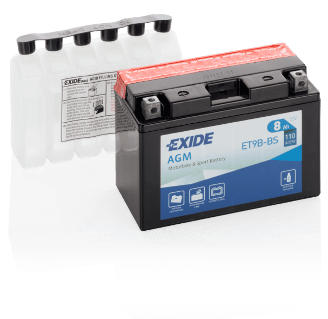 Hovedbilde 4903 EXIDE MC ET9B-BS 12V 8AH