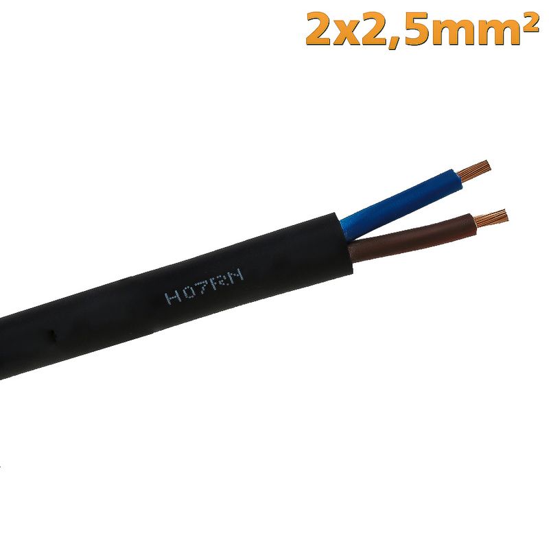 KABEL 2x2,5mm2 Sort - Dobbeltisolert