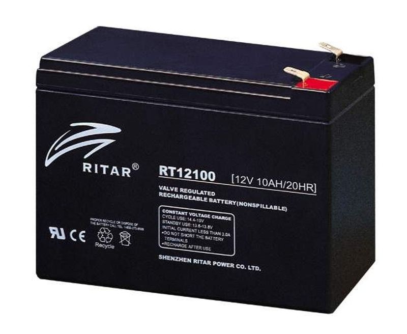 RITAR AGM Batteri 12V 10AH (151x65x111mm) F2