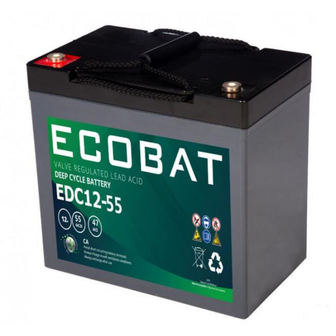 Hovedbilde ECOBAT EDC12-55 AGM Batteri 12V 55AH (DC12-55)