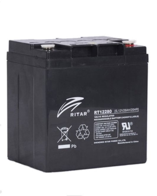 Hovedbilde RITAR AGM Batteri 12V 28AH (165x125x174mm) M5