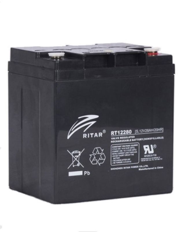 RITAR AGM Batteri 12V 28AH (165x125x174mm) M5