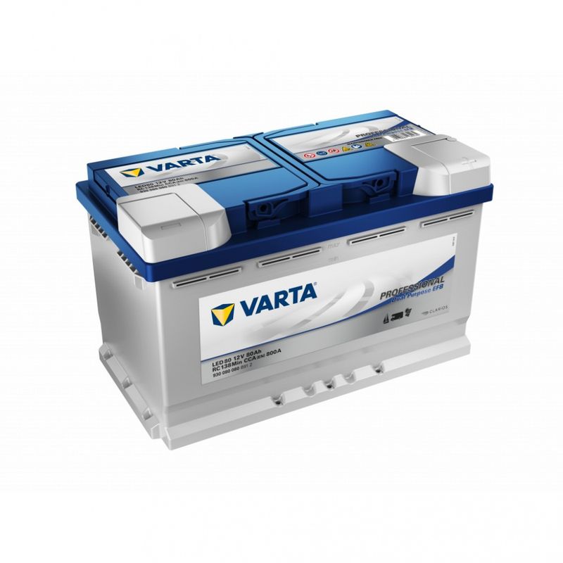 VARTA Fritidsbatteri EFB Batteri 12V 80AH 800CCA (315x175x190/190mm) +høyre LED80 