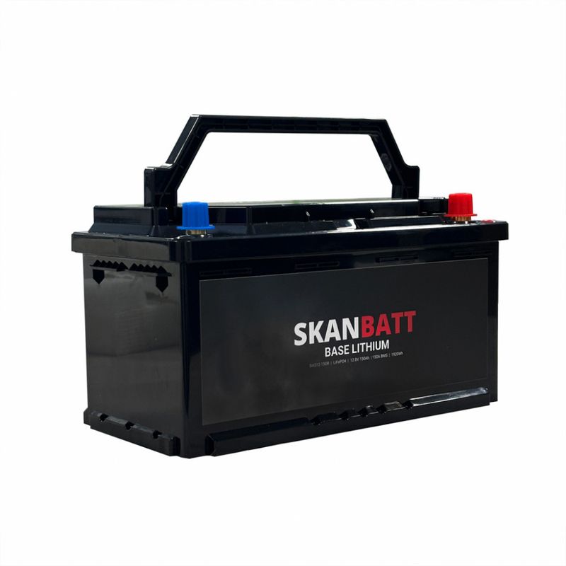 SKANBATT Base Lithium - 12V 150Ah 150A BMS - 355x180x190mm - 3 Års garanti - Bobil