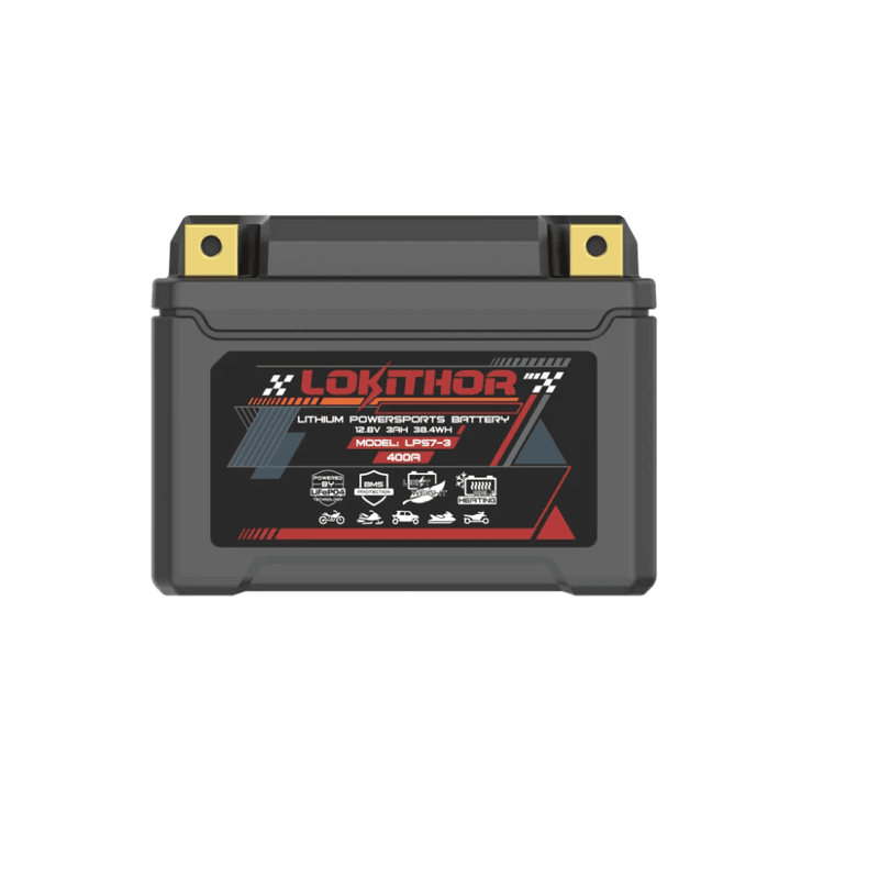 LOKITHOR Lithium MC Batteri 12V 3Ah - 113x70x85mm - Bluetooth - Heat