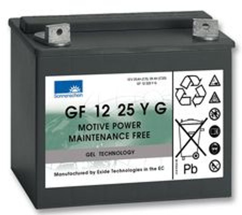 SONNENSCHEIN GEL Batteri 12V 25AH (197x132x180mm) +venstre