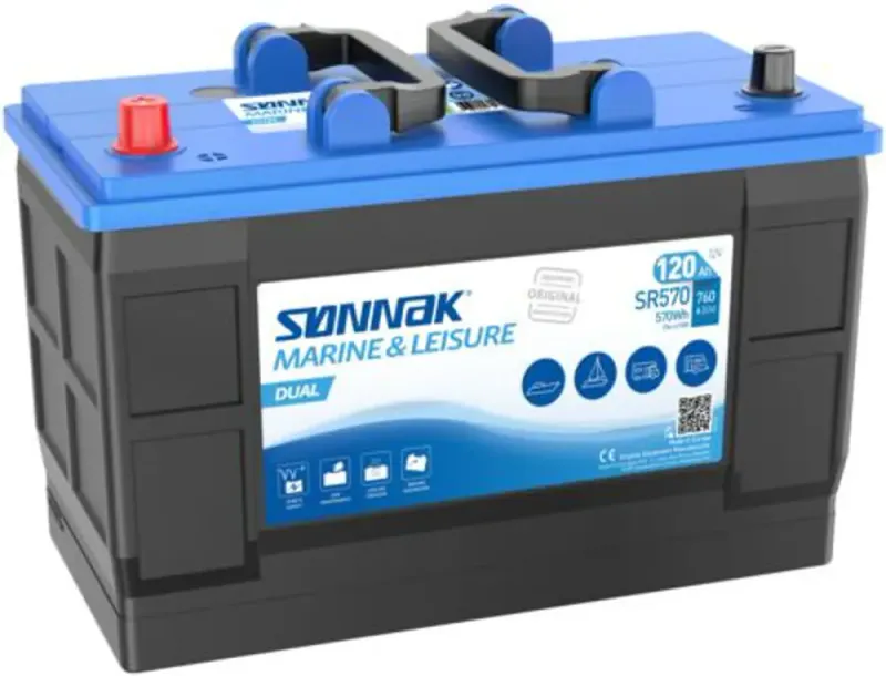 Sønnak Dual SR570 120Ah båt og fritidsbatteri.