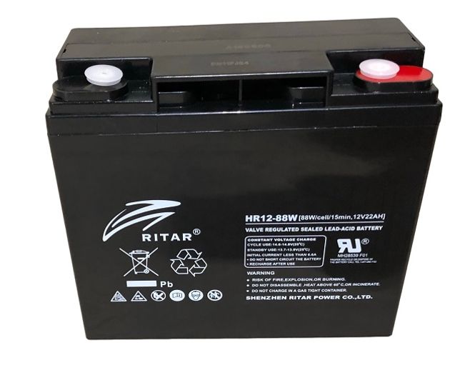 Hovedbilde RITAR High Rate AGM Batteri 12V 22AH (181x77x167mm) M5
