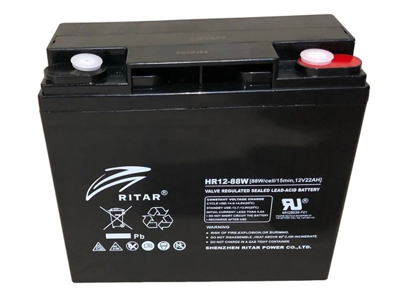 RITAR High Rate AGM Batteri 12V 22AH (181x77x167mm) M5