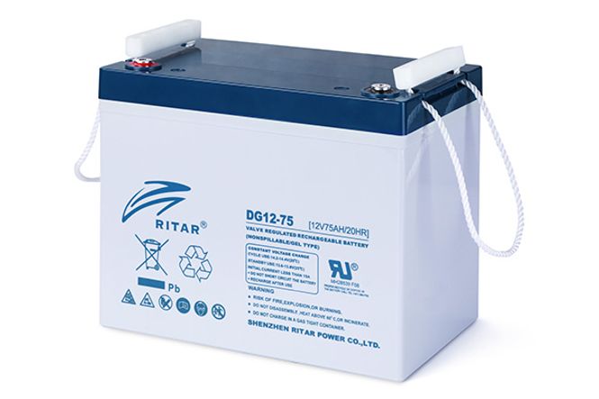 Hovedbilde RITAR GEL Deep Cycle Batteri 12V 75AH (260x169x216mm) +venstre