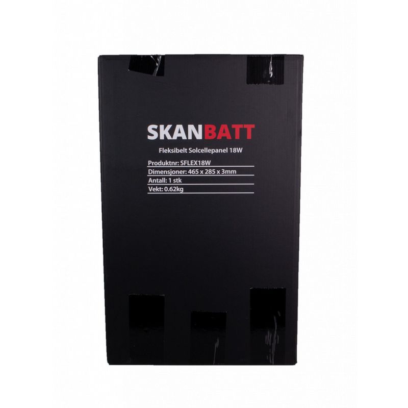 SKANBATT Fleksibelt Solcellepanel 18W - ETFE - 465x285x3mm