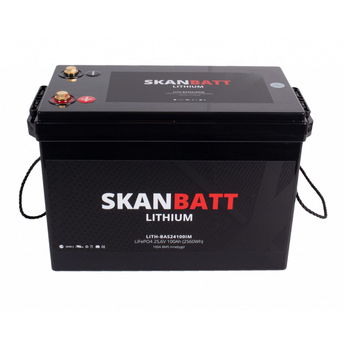 SKANBATT Lithium Batteri 24V 100Ah (LiFePO4) BMS 100A