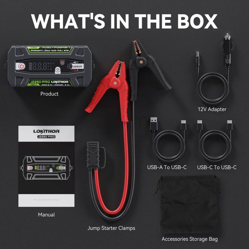 LOKITHOR Lithium Startbooster 2250A