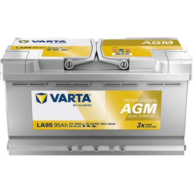 Hovedbilde VARTA LA95 Professional Dual AGM Batteri 12V 95AH 850CCA +høyre LA95