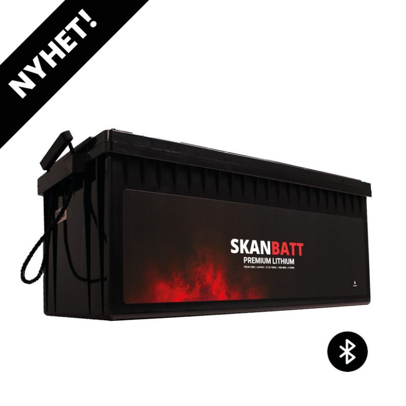 SKANBATT Premium Lithium - 48V 100Ah 100A BMS - 522x268x218mm - Bluetooth - 8 Års garanti