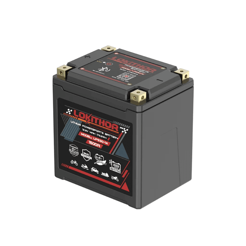 LOKITHOR Lithium MC Batteri 12V 14Ah - 166x127x176mm - Bluetooth - Heat