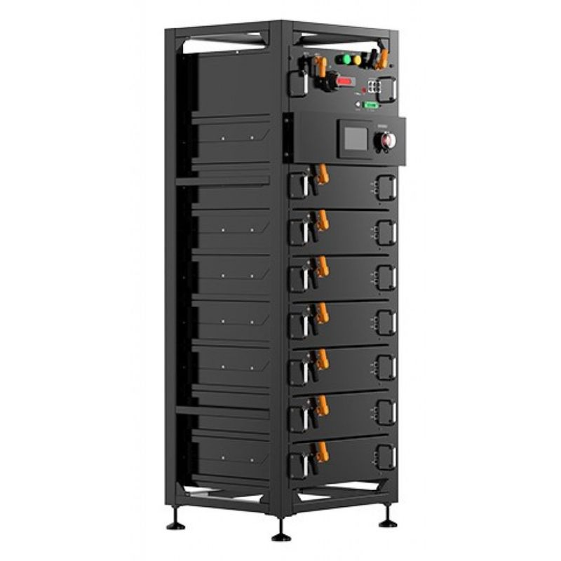 SKANBATT High Volt rack 614,4V - 61,44kWh - Inkl. stativ og BMU