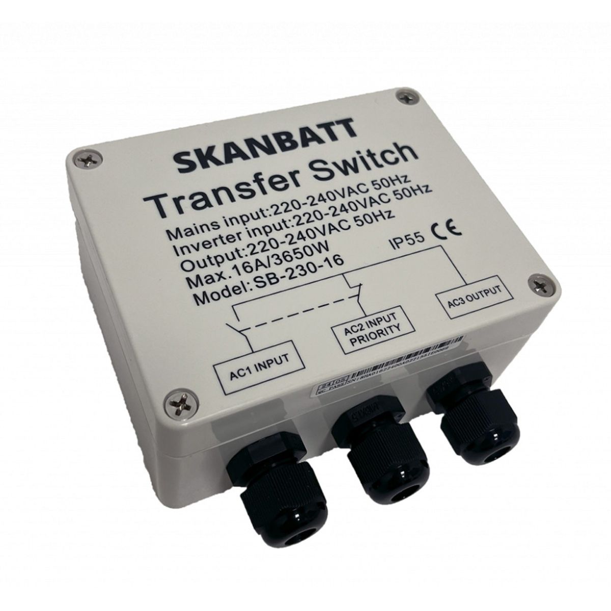 Skanbatt Transfer Switch 3600VA US-16