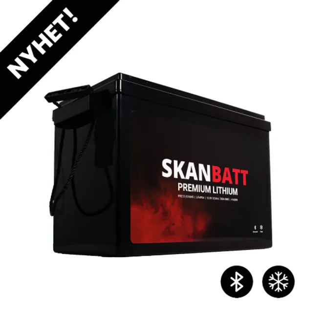 Hovedbilde SKANBATT Premium Lithium - 12V 325Ah 200A BMS - 345x190x245mm - Bluetooth - Heat - 8 Års garanti
