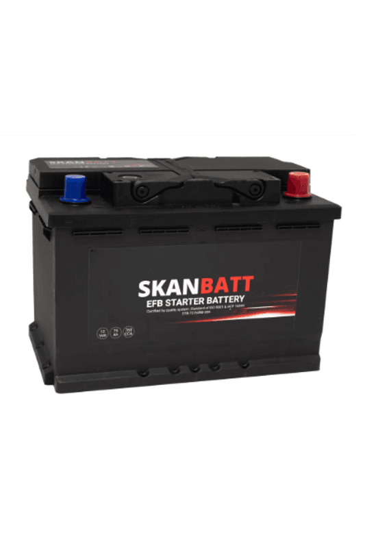 SKANBATT EFB Startbatteri 12V 75AH 760CCA (278x175x190mm) +R