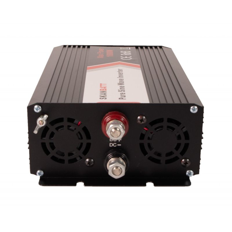 SKANBATT Inverter 12V 1000W Ren Sinus m/Trådløs Fjernkontroll